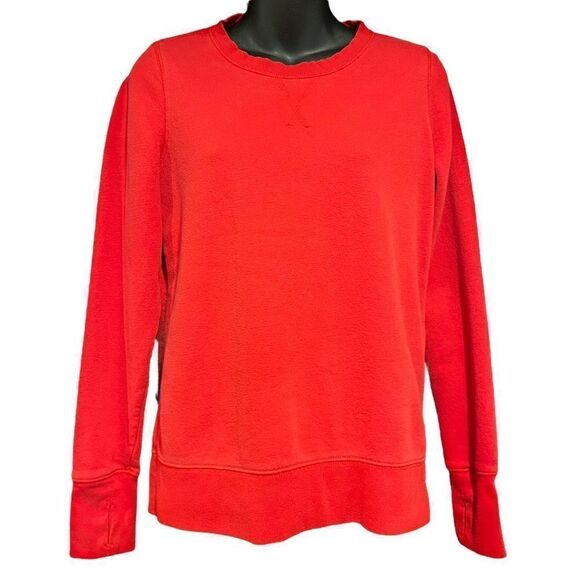 Two Gear Bright Red Long Sleeve Layering Sweatshirt with Thumb Holes Women’s Sma - Picture 2 of 6